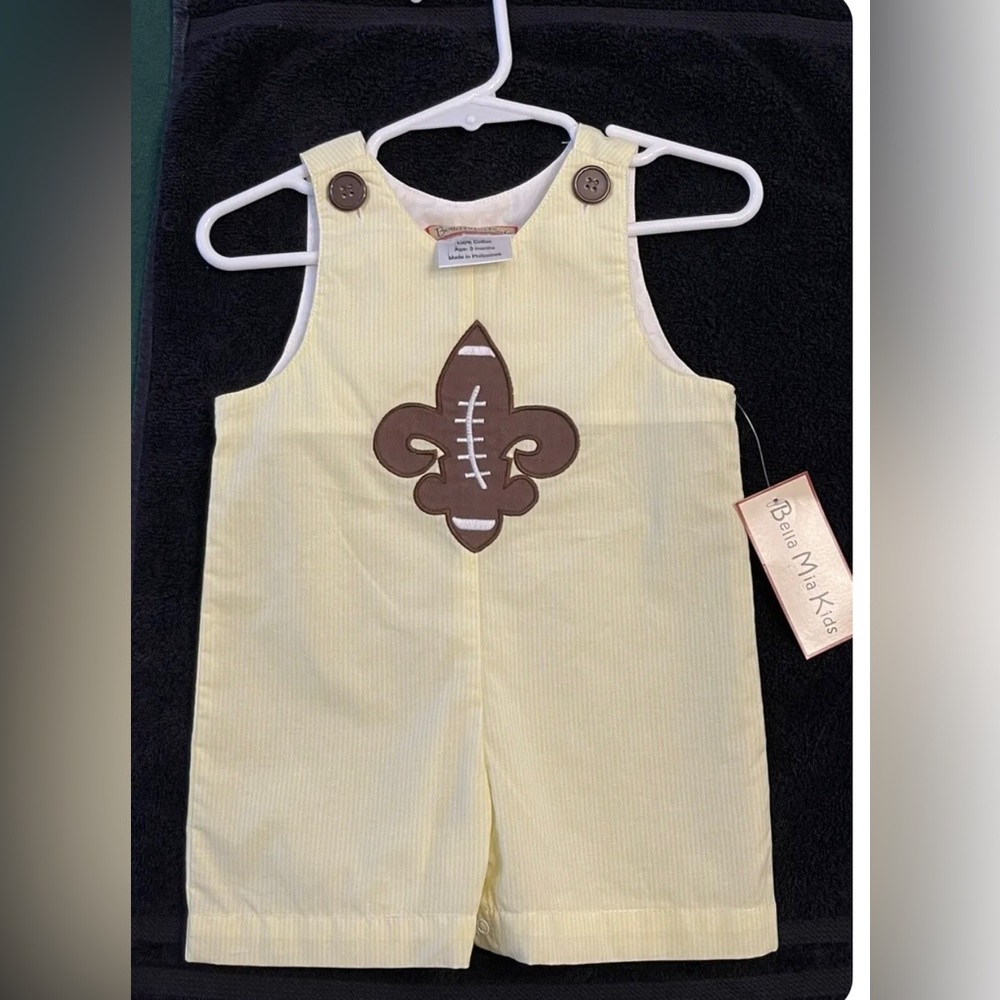 Bella Mia Kids Yellow Football Overalls